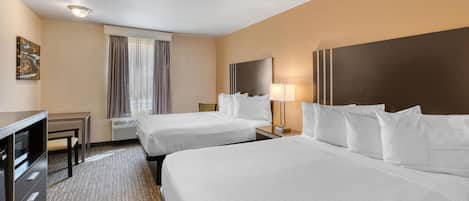 Standard Room, 2 Double Beds, Non Smoking, Refrigerator & Microwave | In-room safe, desk, laptop workspace, iron/ironing board