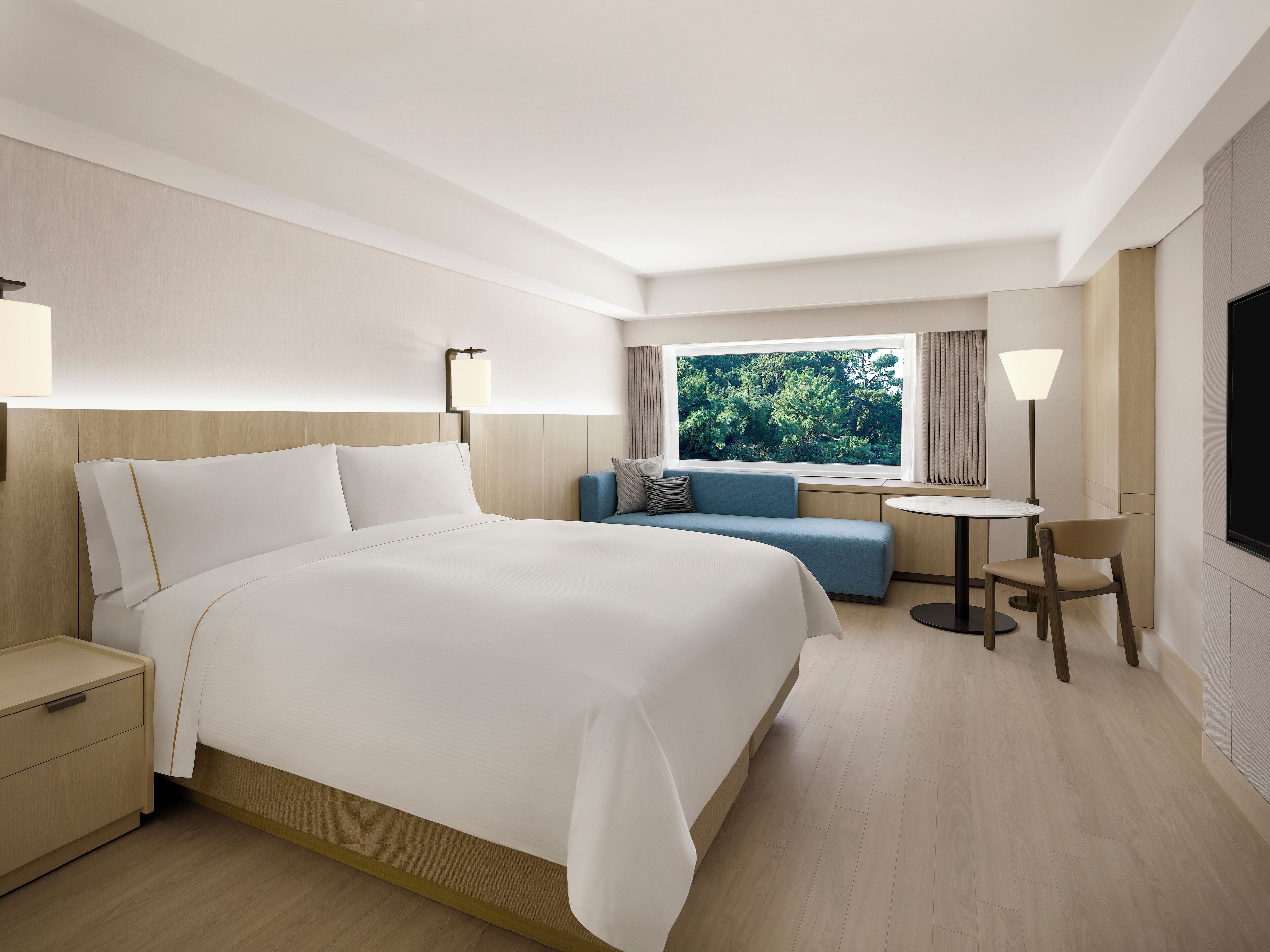 Deluxe Park Ondol, 1 King, Dongbaek Park view | Premium bedding, down comforters, pillowtop beds, minibar