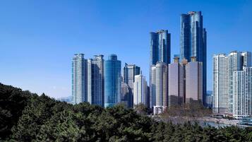 Executive Park Suite, Club lounge access, 1 Bedroom Suite, 1 King, Partial sea view, Corner room | View from room