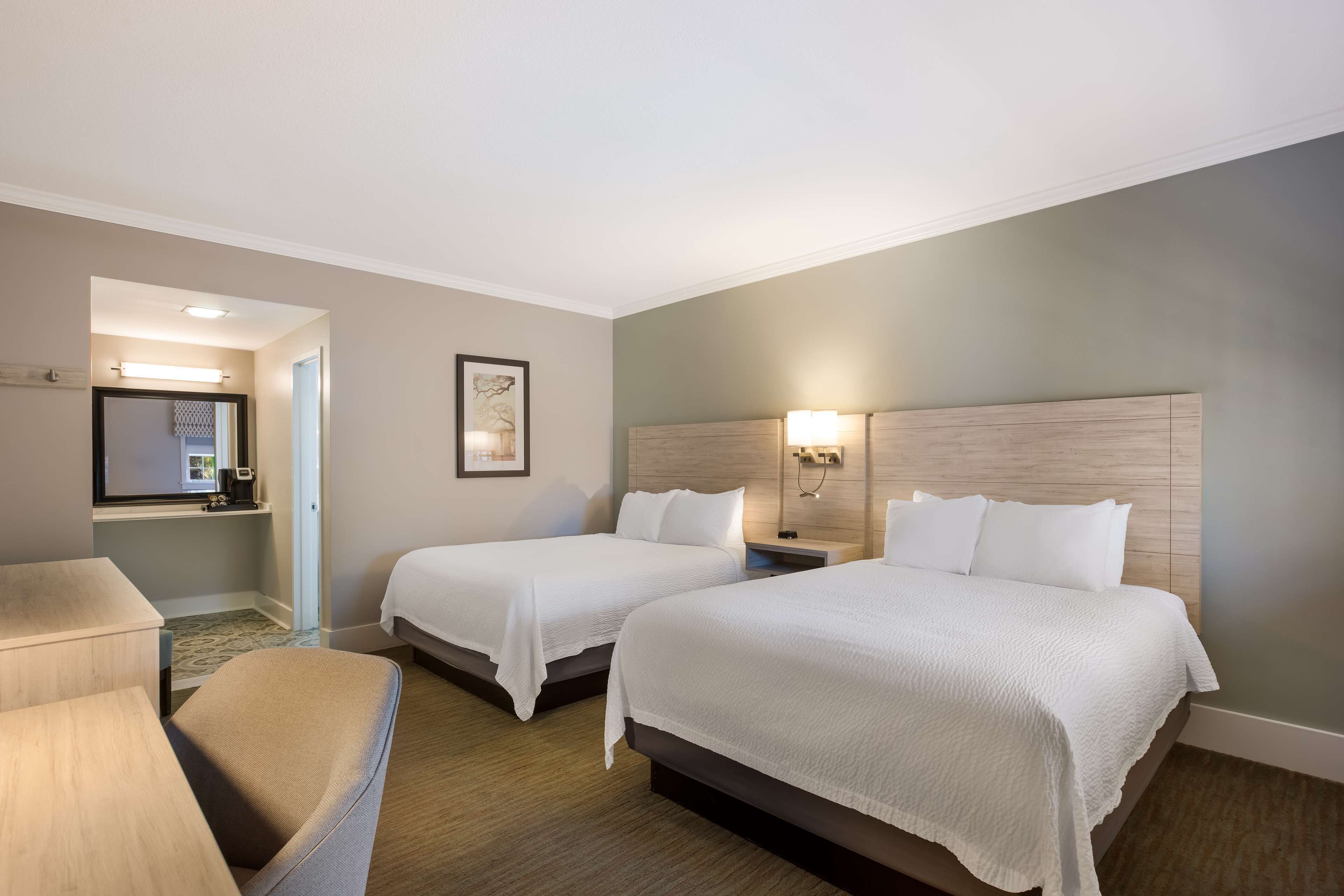 Standard Room, 2 Queen Beds, Non Smoking, Refrigerator &amp; Microwave | Premium bedding, desk, laptop workspace, blackout drapes