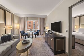 Suite, 1 King Bed, City View | 1 bedroom, hypo-allergenic bedding, in-room safe, laptop workspace