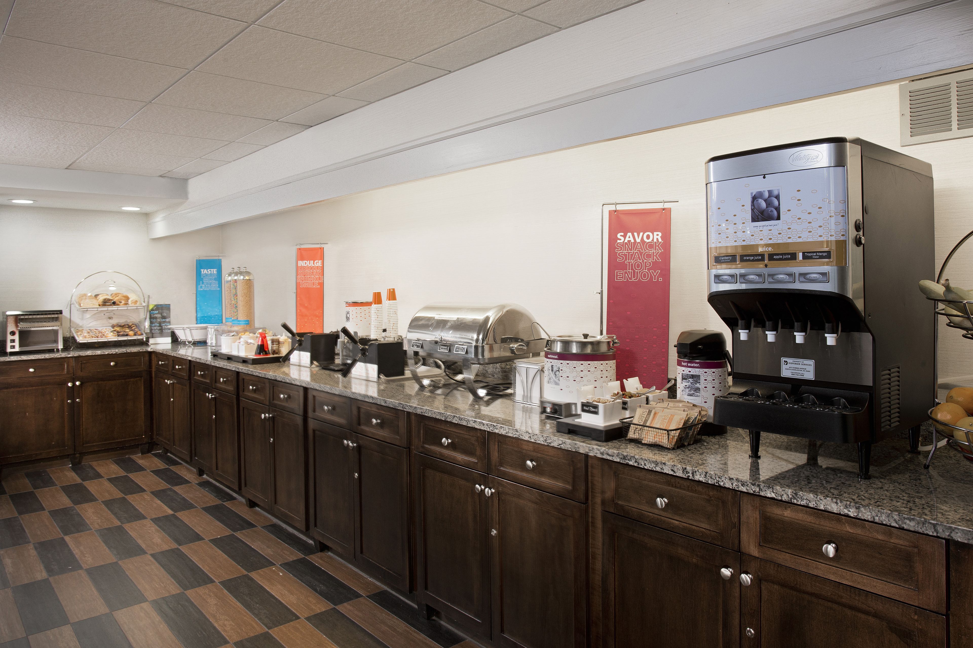 Free daily self-serve breakfast