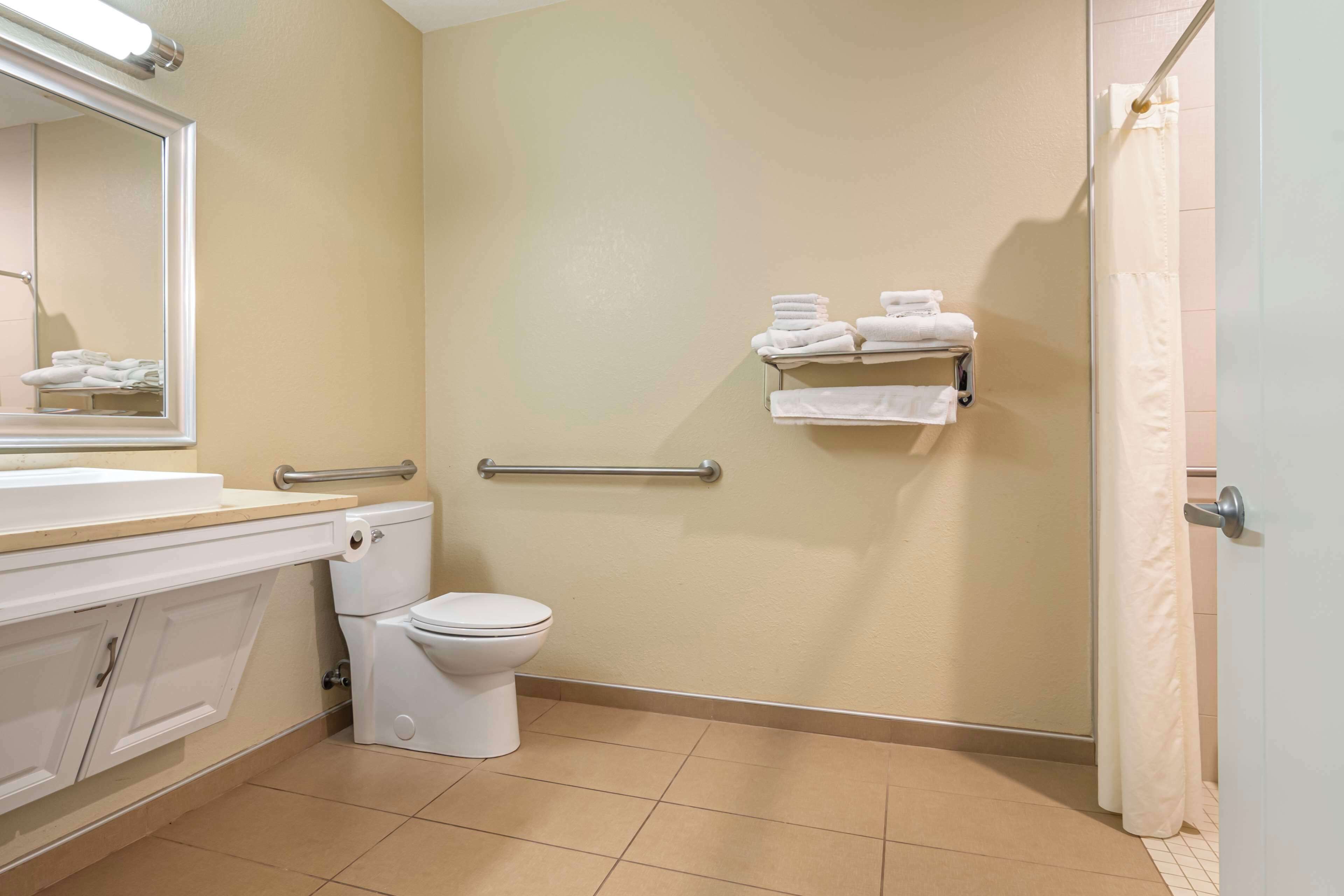 free toiletries, hair dryer, towels