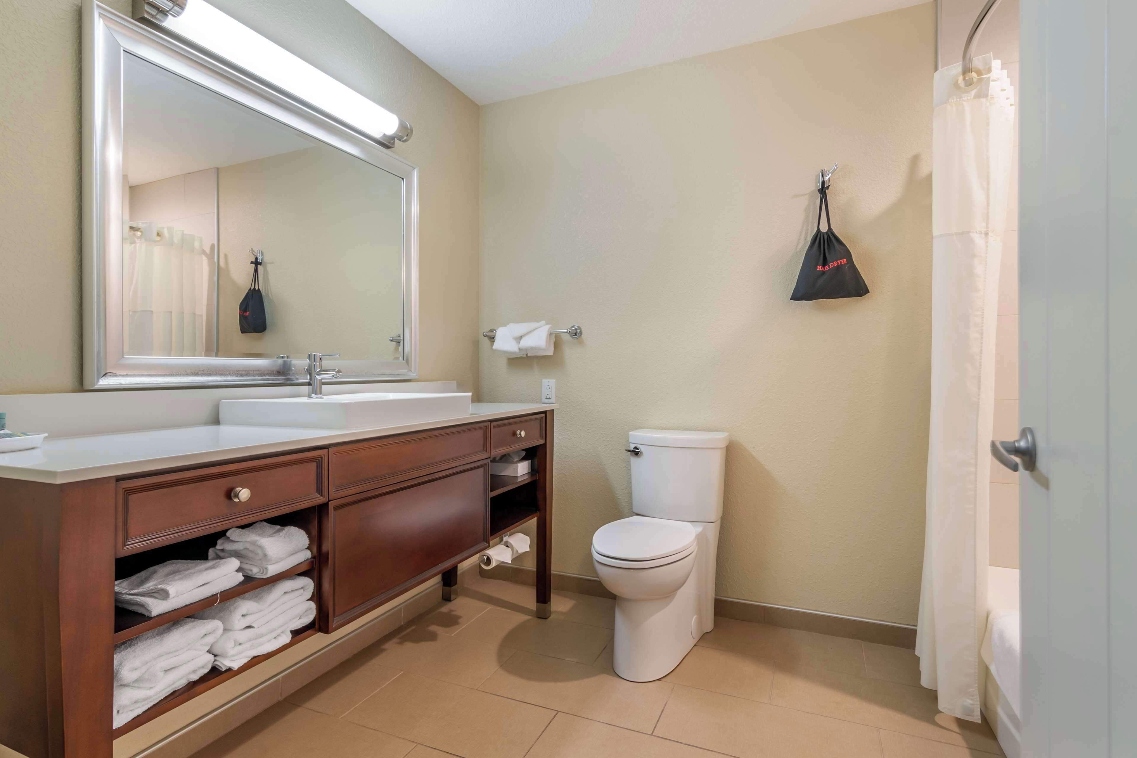 free toiletries, hair dryer, towels