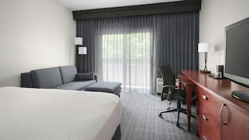 Desk, laptop workspace, iron/ironing board, free cots/infant beds