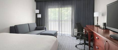 Desk, laptop workspace, iron/ironing board, free cots/infant beds