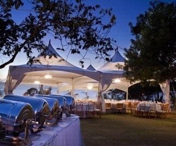 Outdoor banquet area