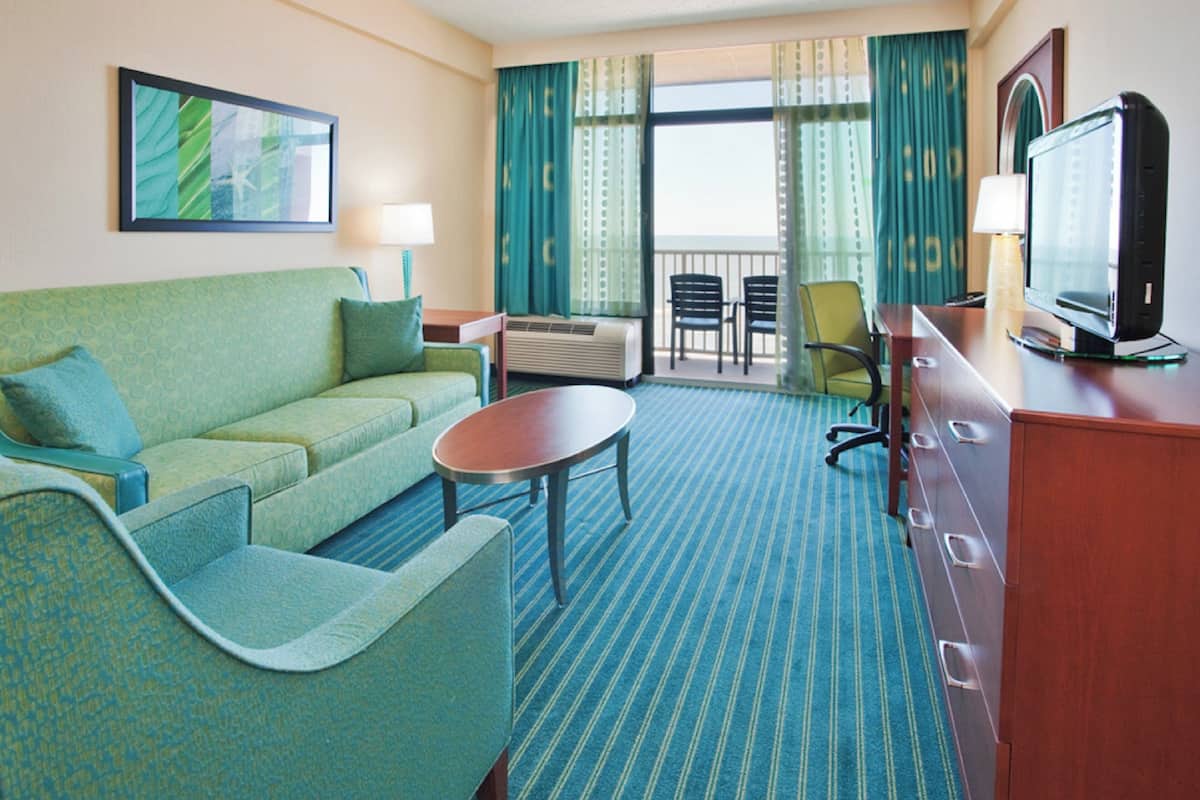 Suite, 1 Bedroom, Oceanfront | Hypo-allergenic bedding available, desk, iron/ironing board