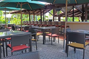 2 outdoor pools, open 10:00 AM to 10 PM, pool umbrellas, pool loungers