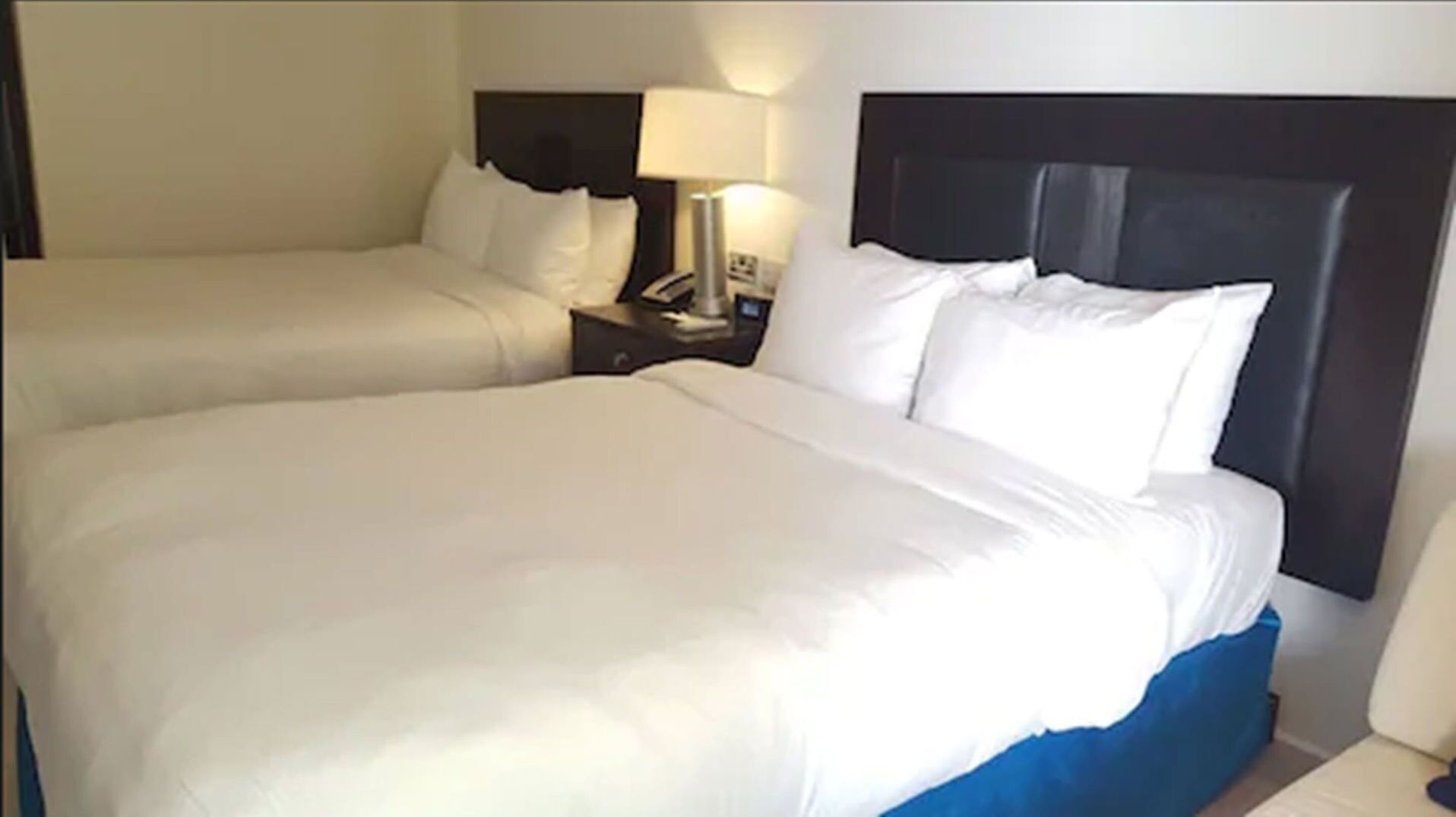 Down comforters, pillowtop beds, in-room safe, desk