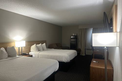 Room, 2 Queen Beds, Non Smoking | Desk, iron/ironing board, free WiFi, bed sheets