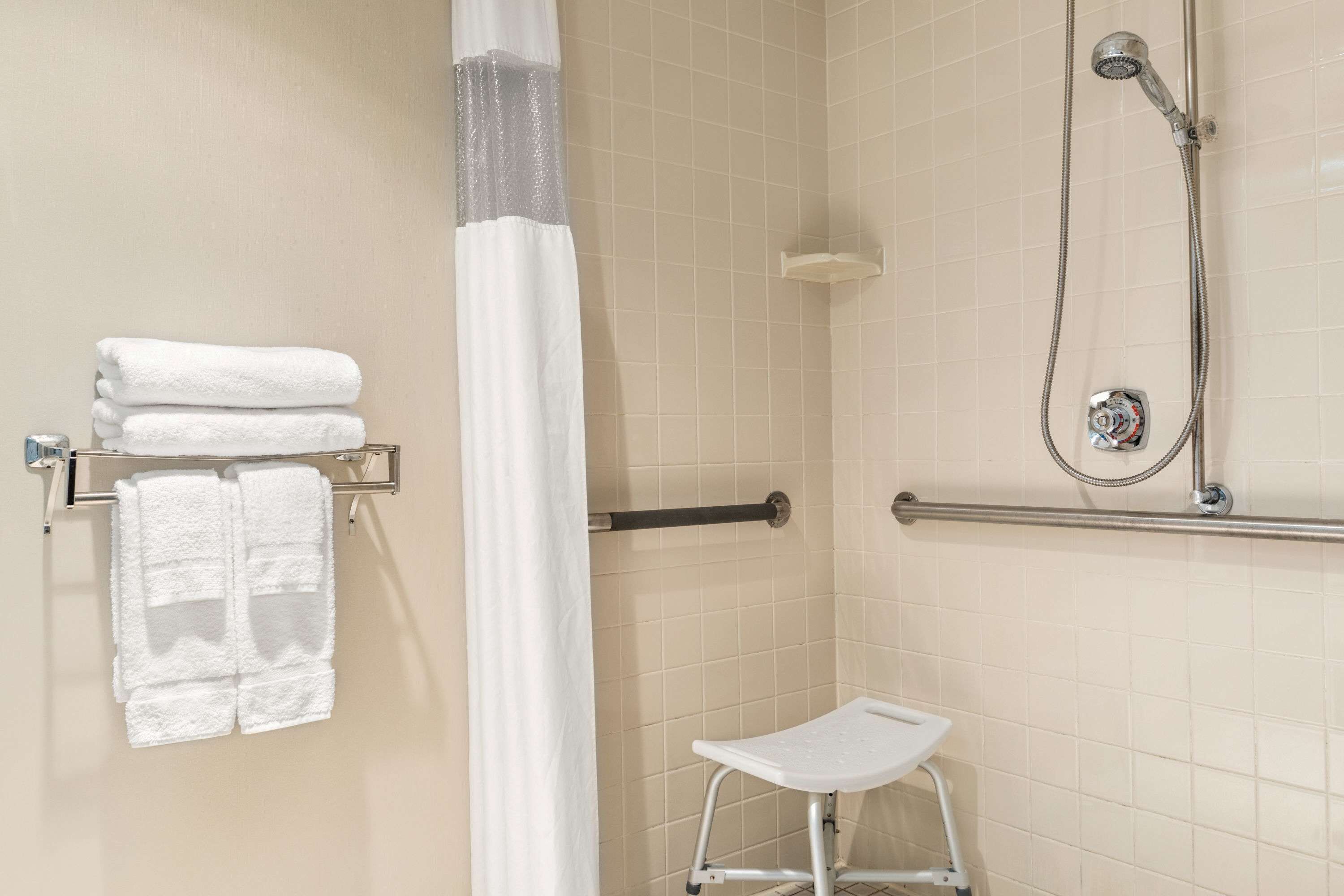 room, 1 queen bed, accessible, non smoking | bathroom | combined shower/bathtub, free toiletries, hair dryer, towels