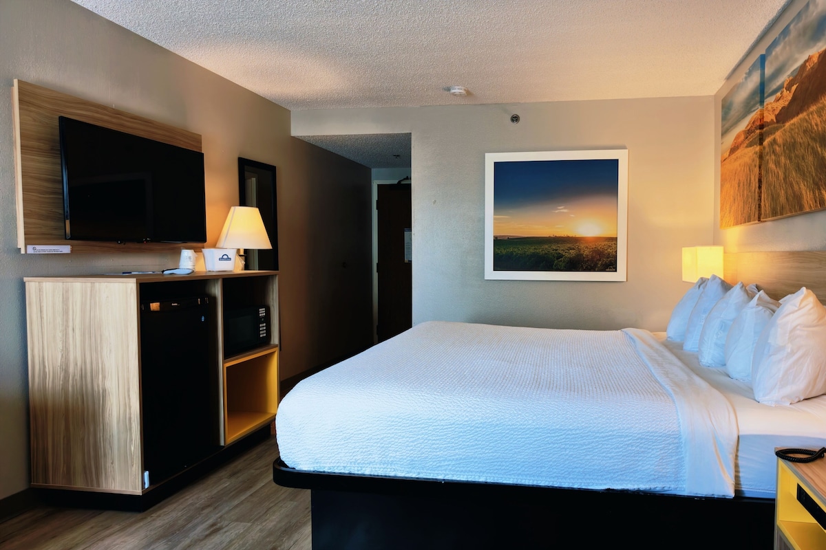 Room, 1 King Bed, Non Smoking | Desk, iron/ironing board, WiFi (free), alarm clocks
