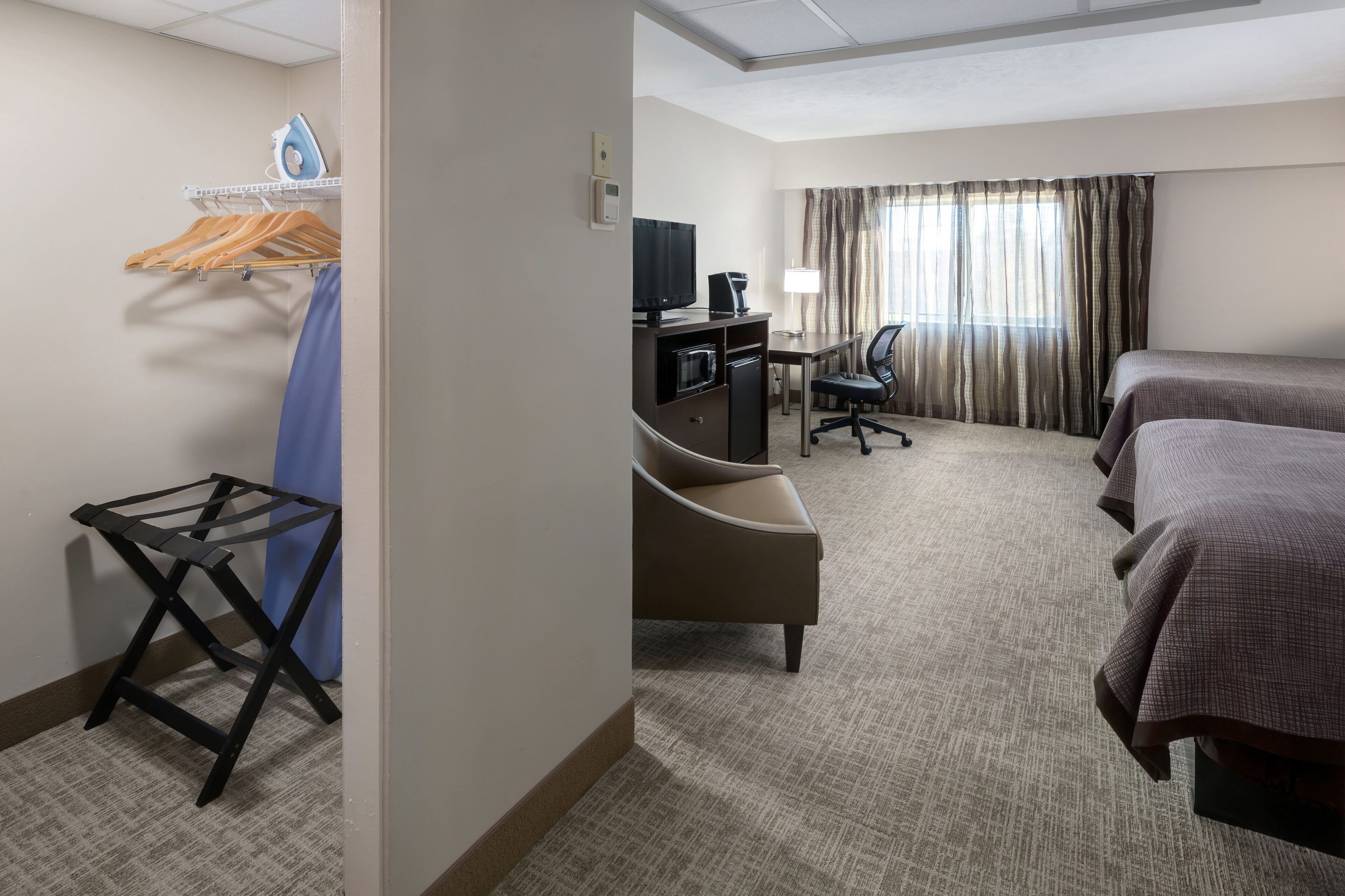 standard room, 2 queen beds, city view | individually decorated, desk, blackout curtains, iron/ironing board