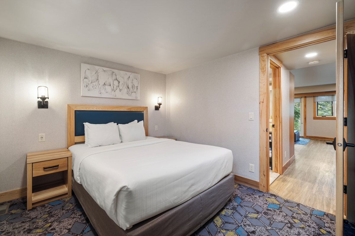 Appart'hôtel, 1 grand lit et 1 canapé-lit | Literie hypoallergénique, rideaux occultants, fer et planche à repasser