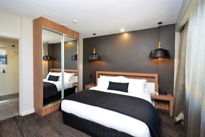 In-room safe, desk, laptop workspace, blackout curtains