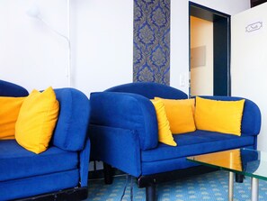 Suite, 2 Bedrooms, Terrace (cathedral view) | Living area | Flat-screen TV