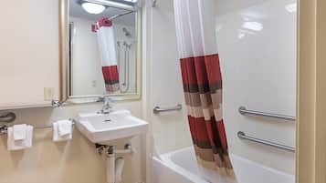 Superior Room, 1 King Bed, Accessible, Non Smoking | Bathroom | Combined shower/tub, free toiletries, hair dryer, towels