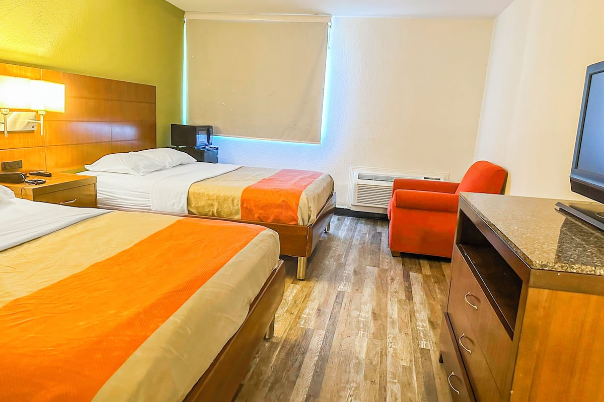 Room, 2 Double Beds, Smoking | Premium bedding, iron/ironing board, free WiFi, alarm clocks