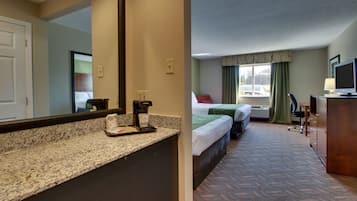 Premium bedding, Select Comfort beds, individually furnished, desk