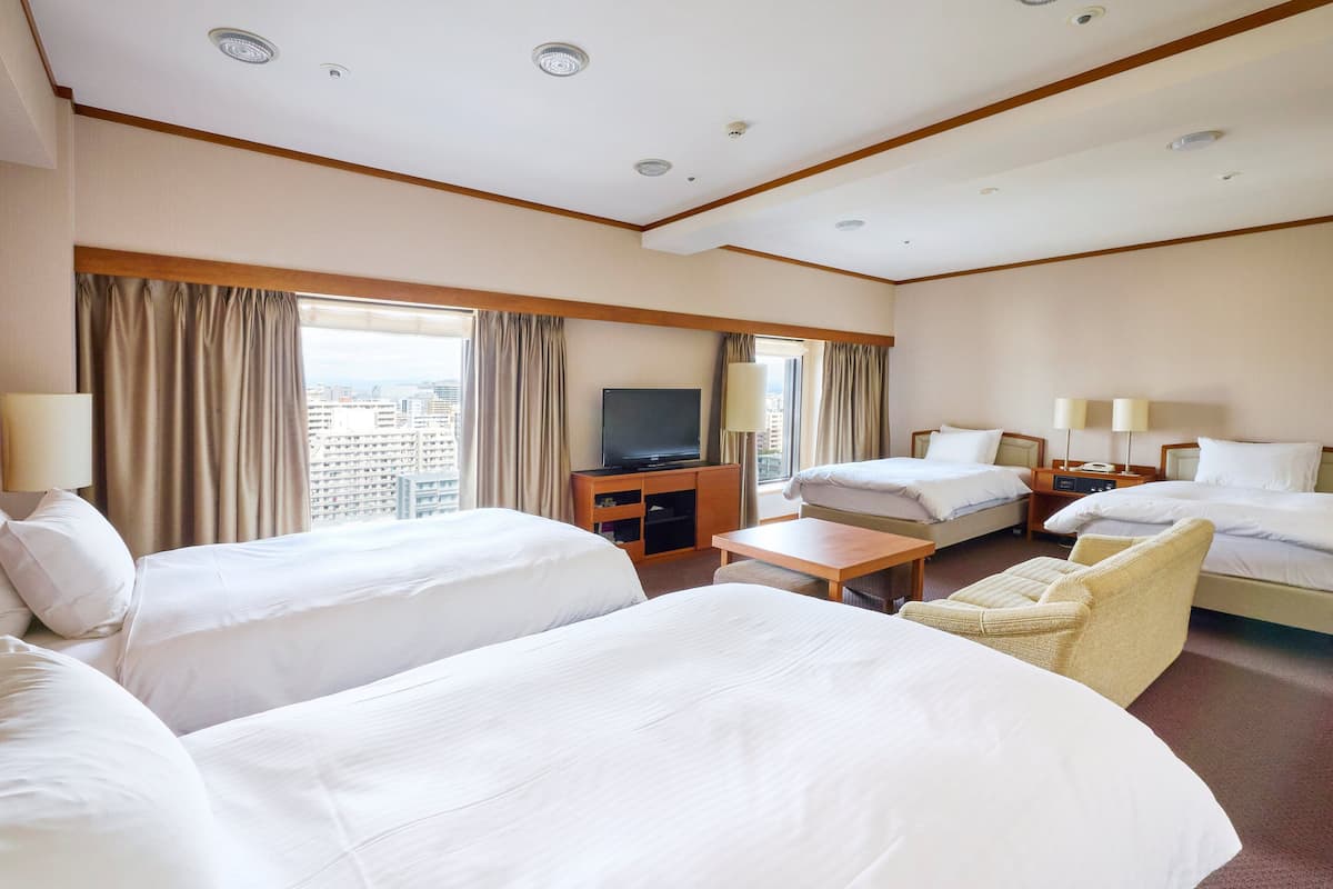 Room, Multiple Beds (High Floor) | Minibar, in-room safe, desk, laptop workspace