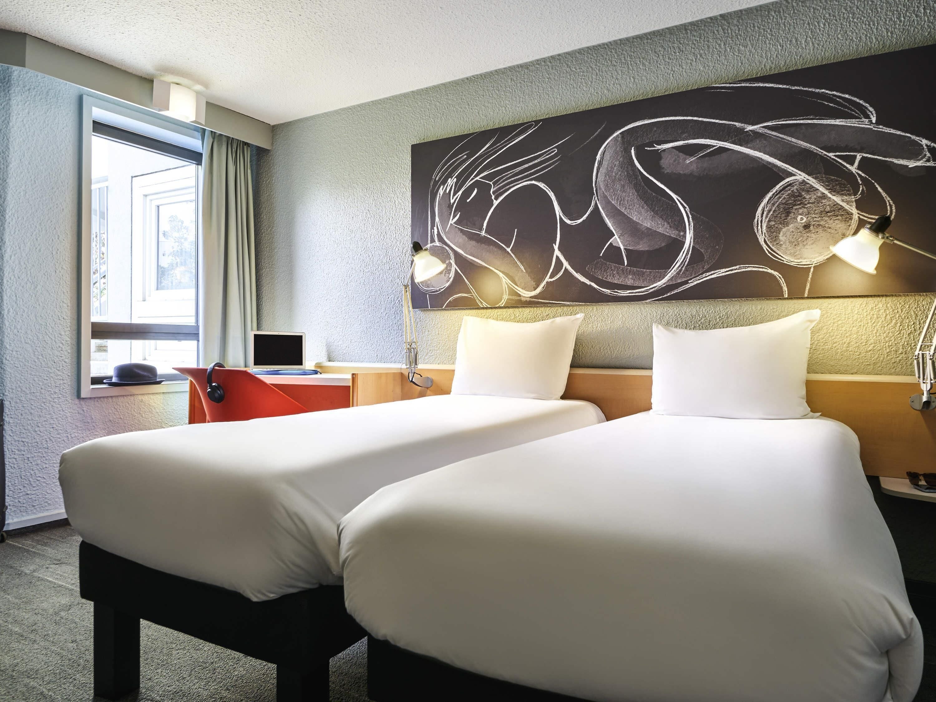 Standard Room, 2 Twin Beds | Desk, blackout drapes, soundproofing, iron/ironing board