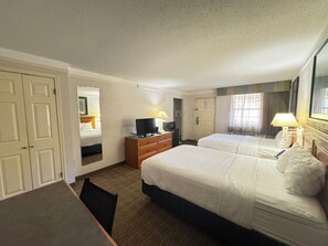 Standard Room, 2 Double Beds, Non Smoking | Premium bedding, desk, iron/ironing board, free cribs/infant beds