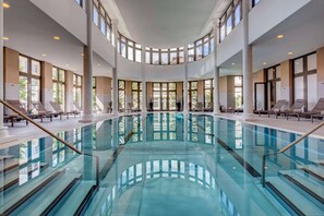 Indoor pool, outdoor pool, open 7:00 AM to 10:00 PM, sun loungers