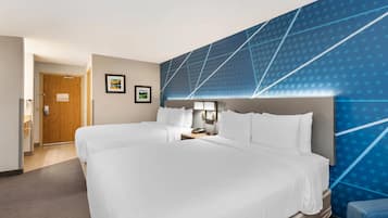 Standard Room, 2 Queen Beds, Non Smoking | In-room safe, desk, soundproofing, iron/ironing board