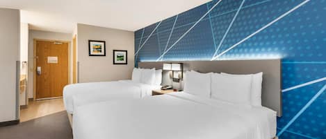 Standard Room, 2 Queen Beds, Non Smoking | In-room safe, desk, soundproofing, iron/ironing board