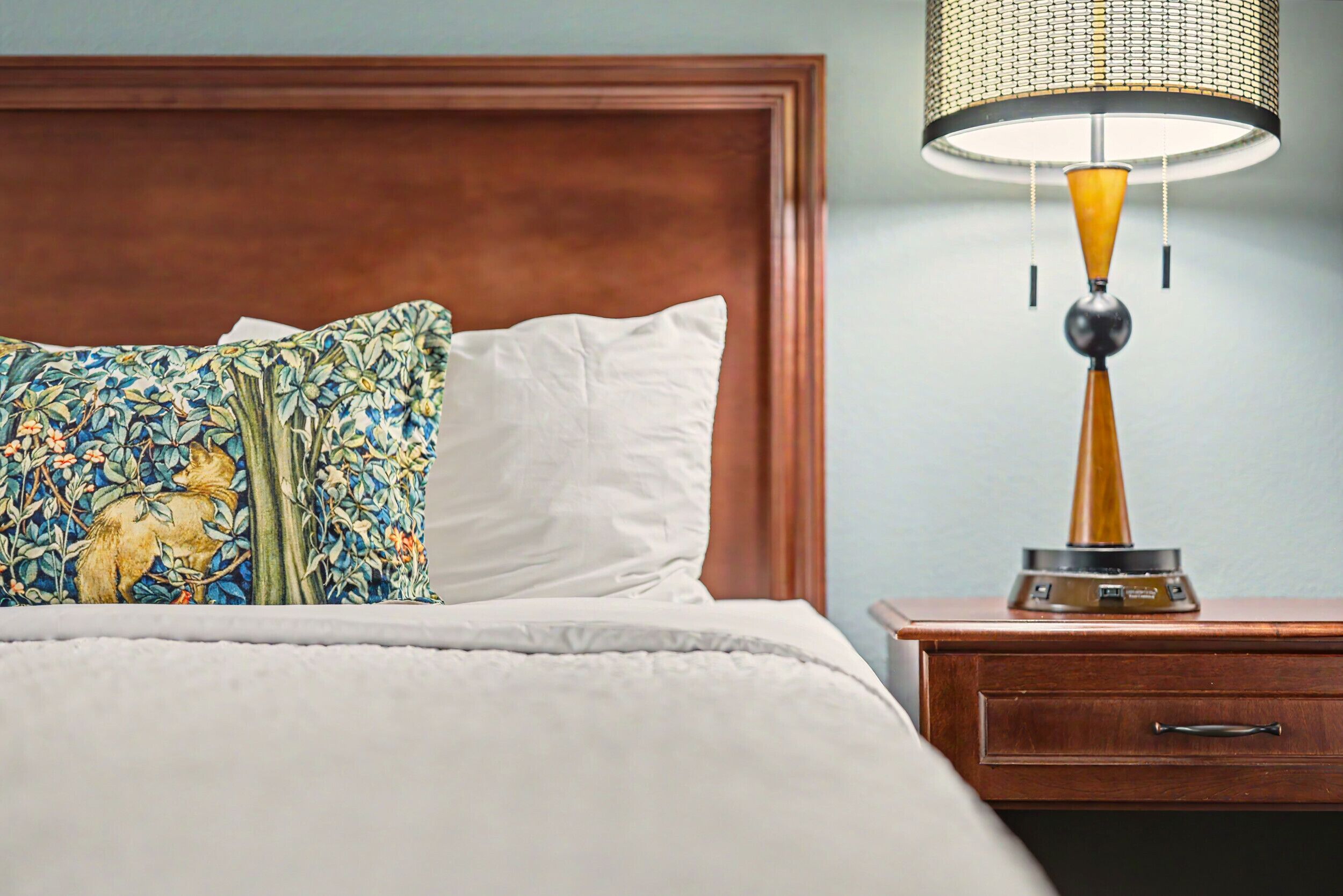 Premium bedding, blackout drapes, soundproofing, iron/ironing board