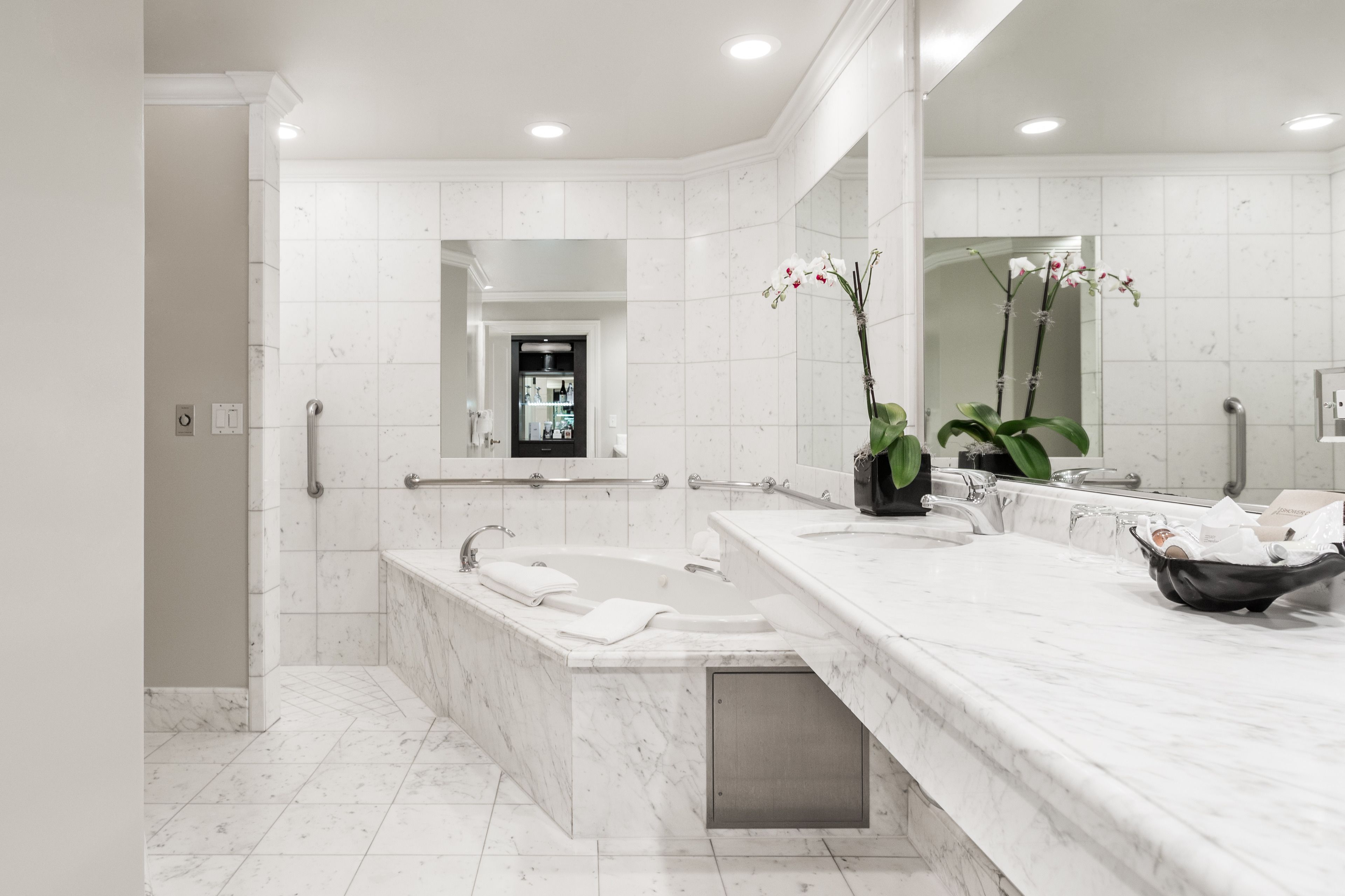 luxury room, 1 king bed | bathroom | free toiletries, hair dryer, towels