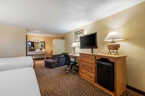Standard Room, 2 Queen Beds, Non Smoking, Refrigerator | Desk, iron/ironing board, free cribs/infant beds, rollaway beds