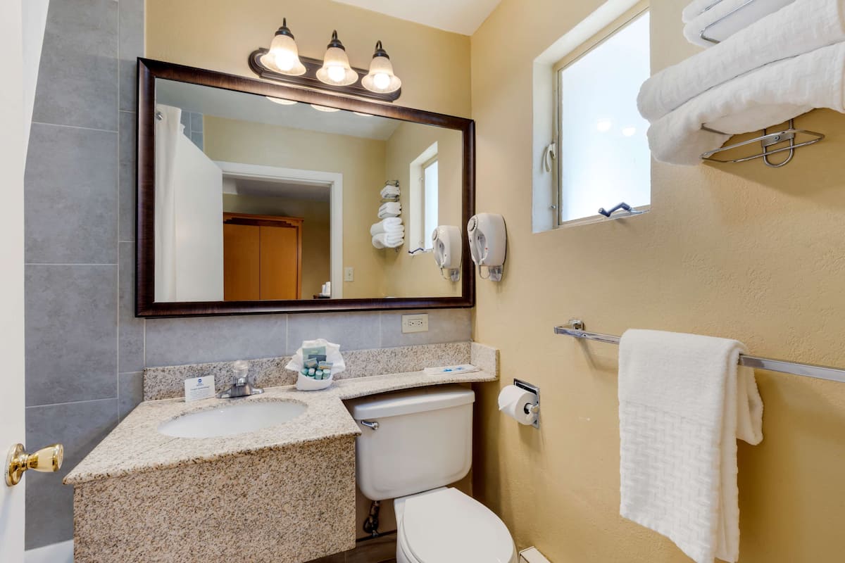 Hair dryer, towels