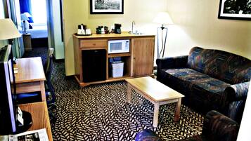 32-inch flat-screen TV with premium channels, TV