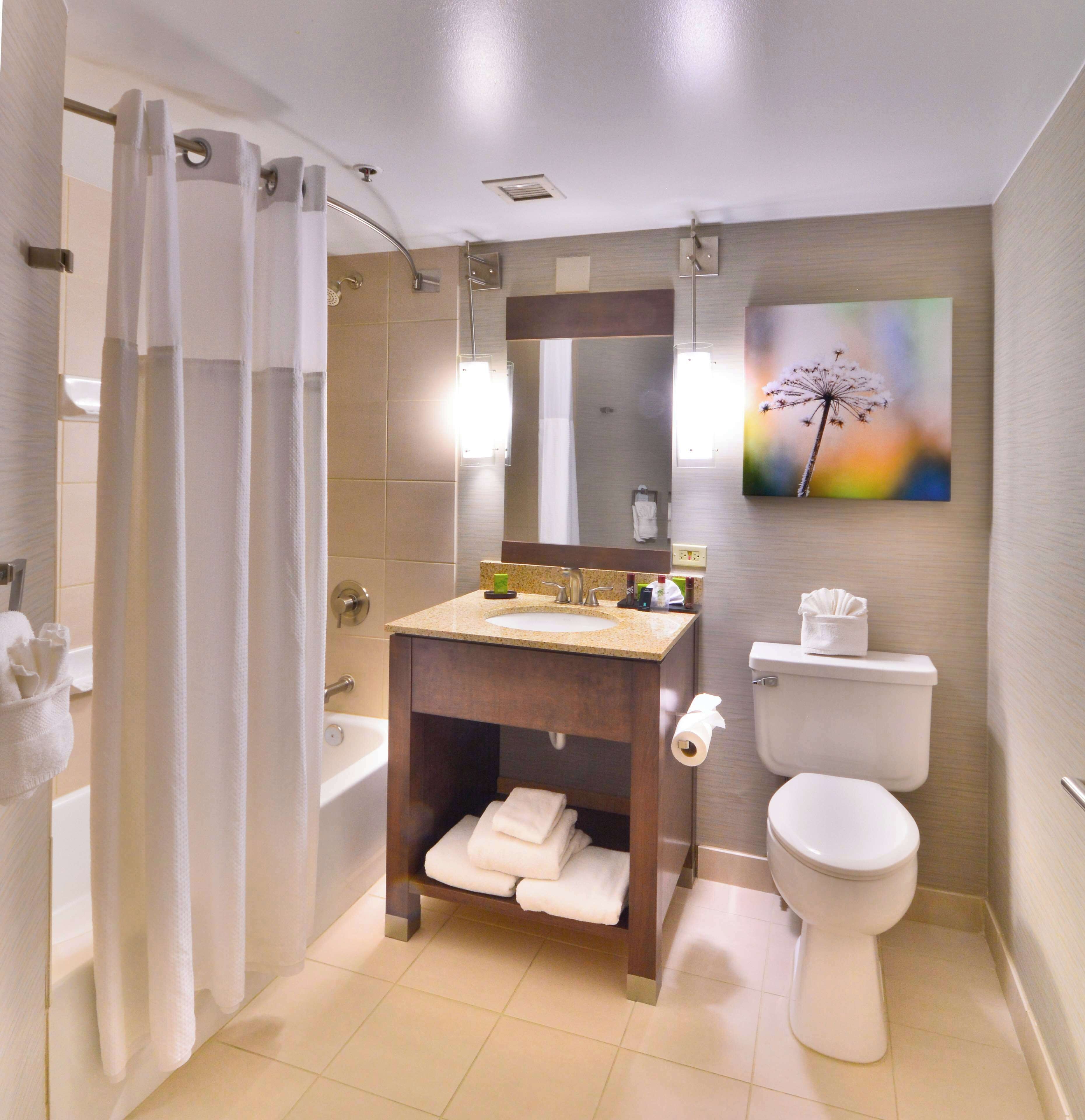 suite, 1 king bed, corner | bathroom | combined shower/bathtub, designer toiletries, hair dryer, towels
