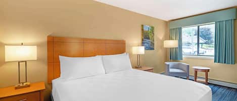 Blackout drapes, iron/ironing board, bed sheets