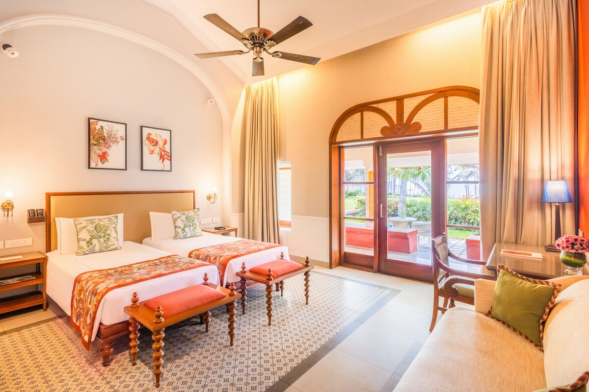 Casa de campo premium, 2 camas de solteiro, banheira de imersão, vista para o mar | Roupas de cama premium