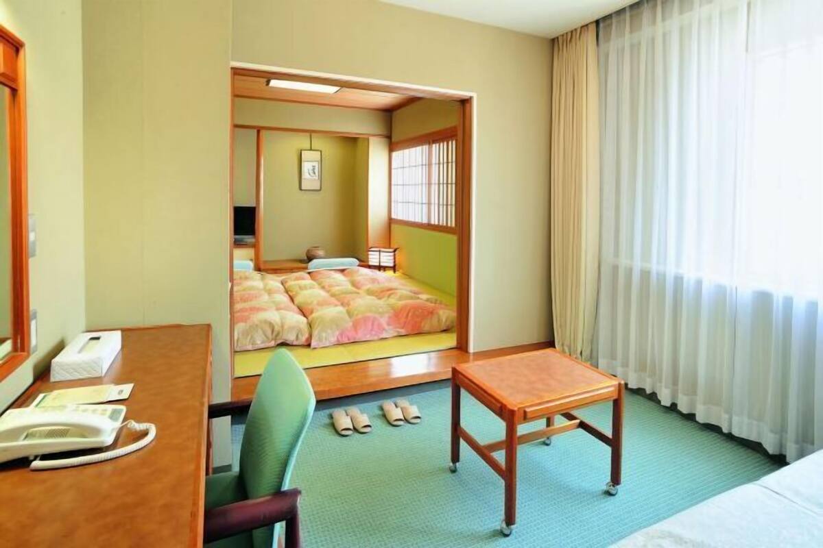 Desk, blackout curtains, iron/ironing board, free WiFi