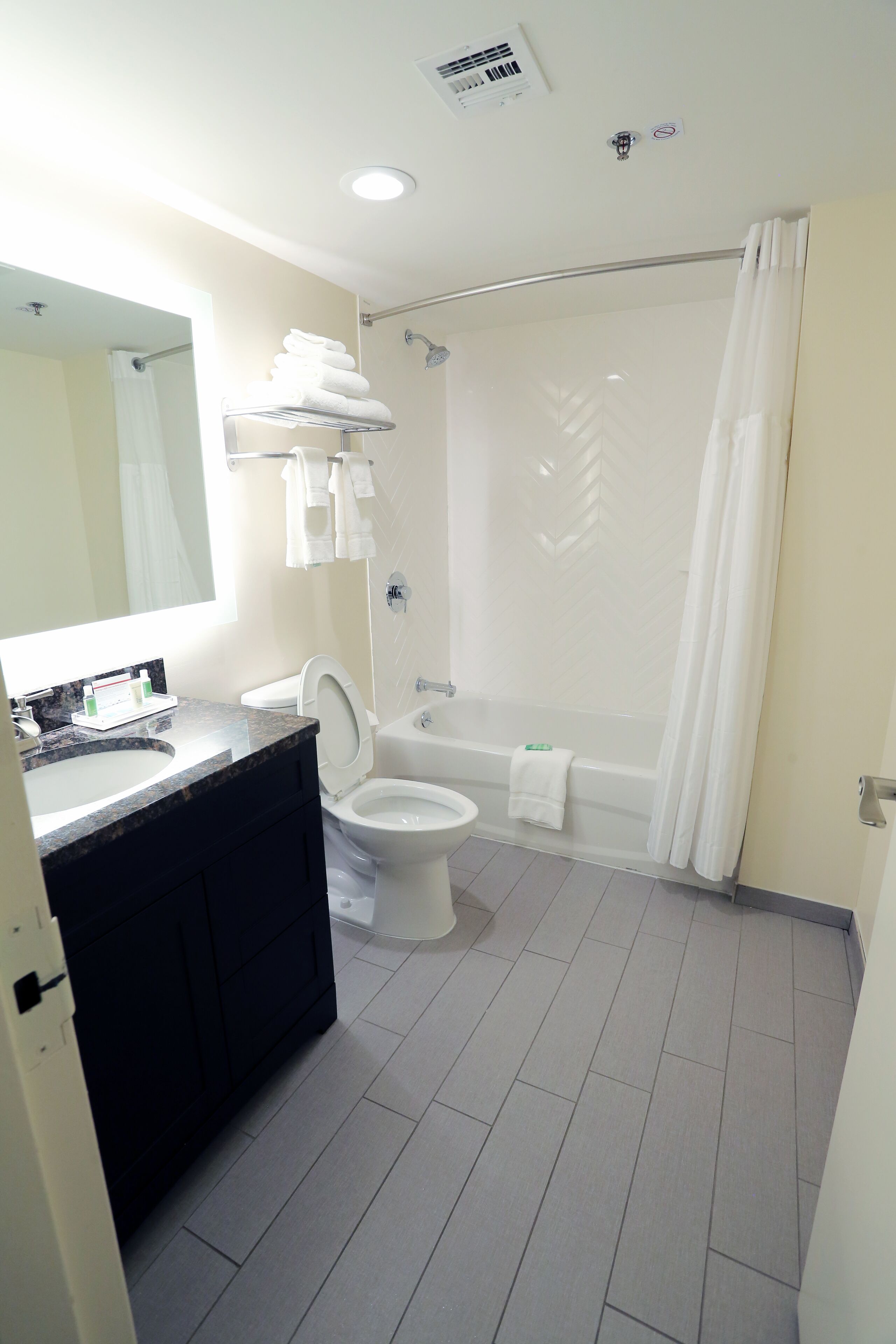 free toiletries, hair dryer, towels