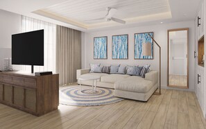 En 45-tommers Flatskjerm-TV med Parabol-TV samt TV og bøker