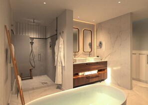 Preferred Club Presidential Suite King | Salle de bain | Ensemble douche/baignoire, articles de toilette gratuits, sèche-cheveux
