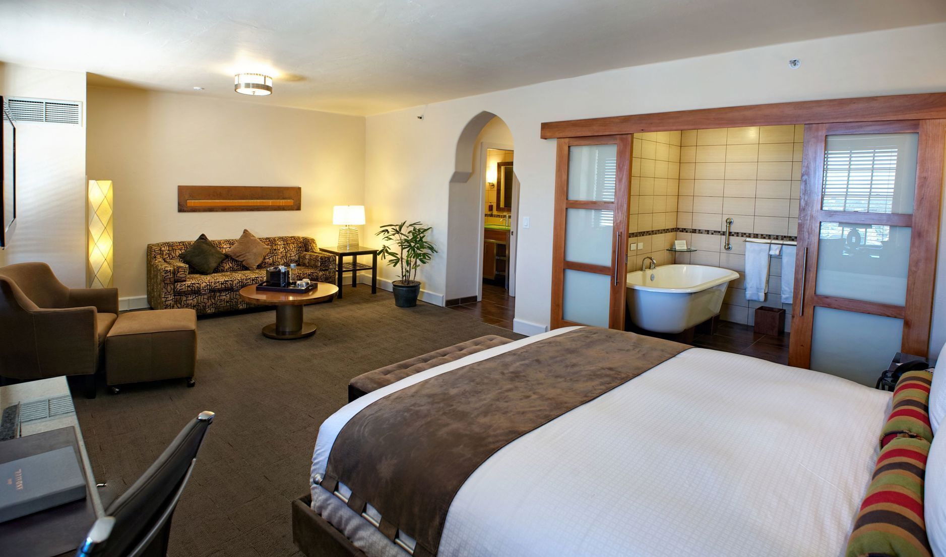 Premium bedding, down comforters, pillowtop beds, in-room safe