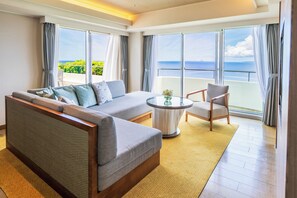 Suite, Club Lounge Access (Nago Bay) | Living area | 42-inch LED TV with satellite channels, TV - ANA InterContinental Manza Beach Resort by IHG (Onna)