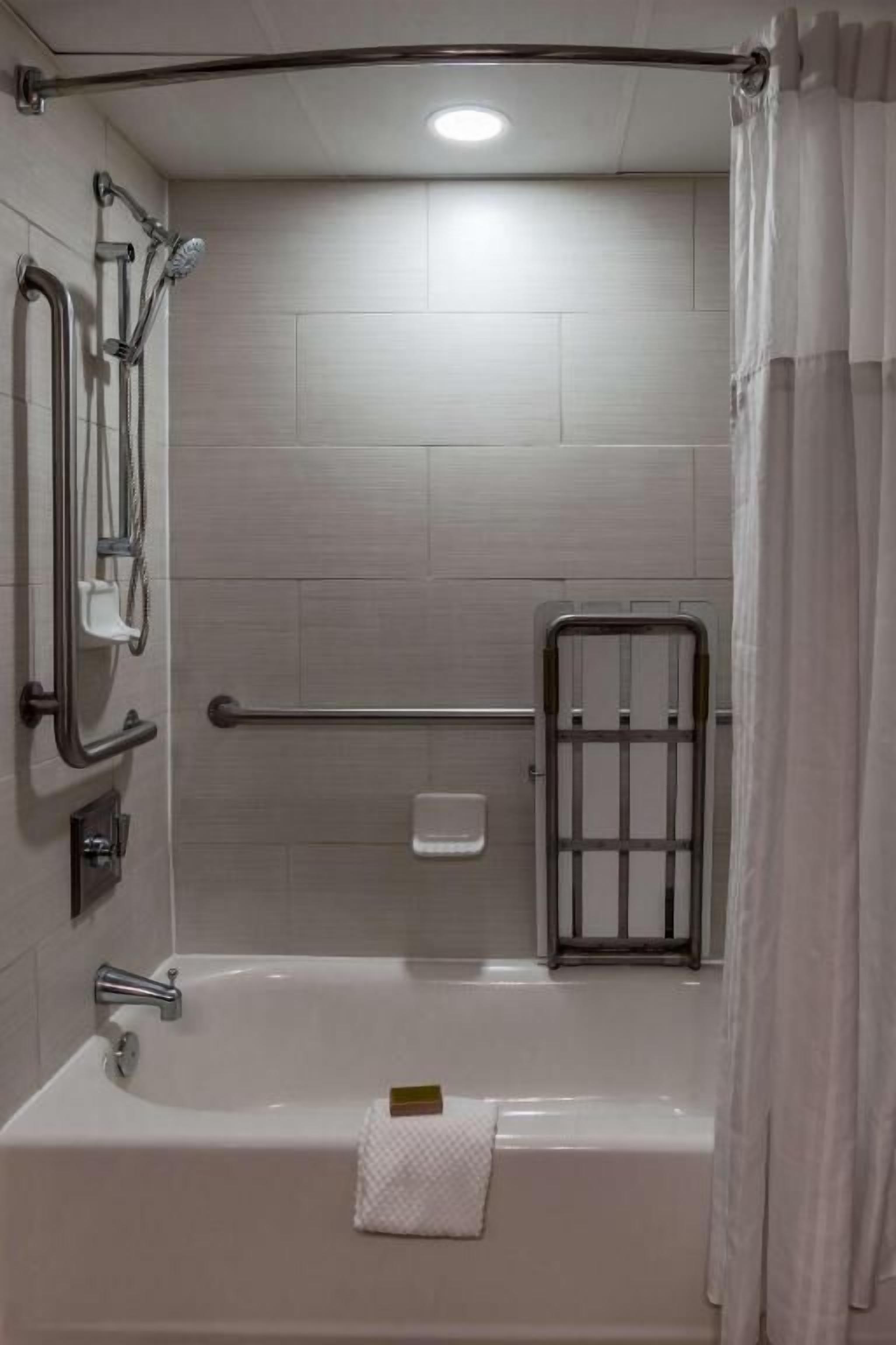 Bathroom | Combined shower/tub, free toiletries, hair dryer, towels