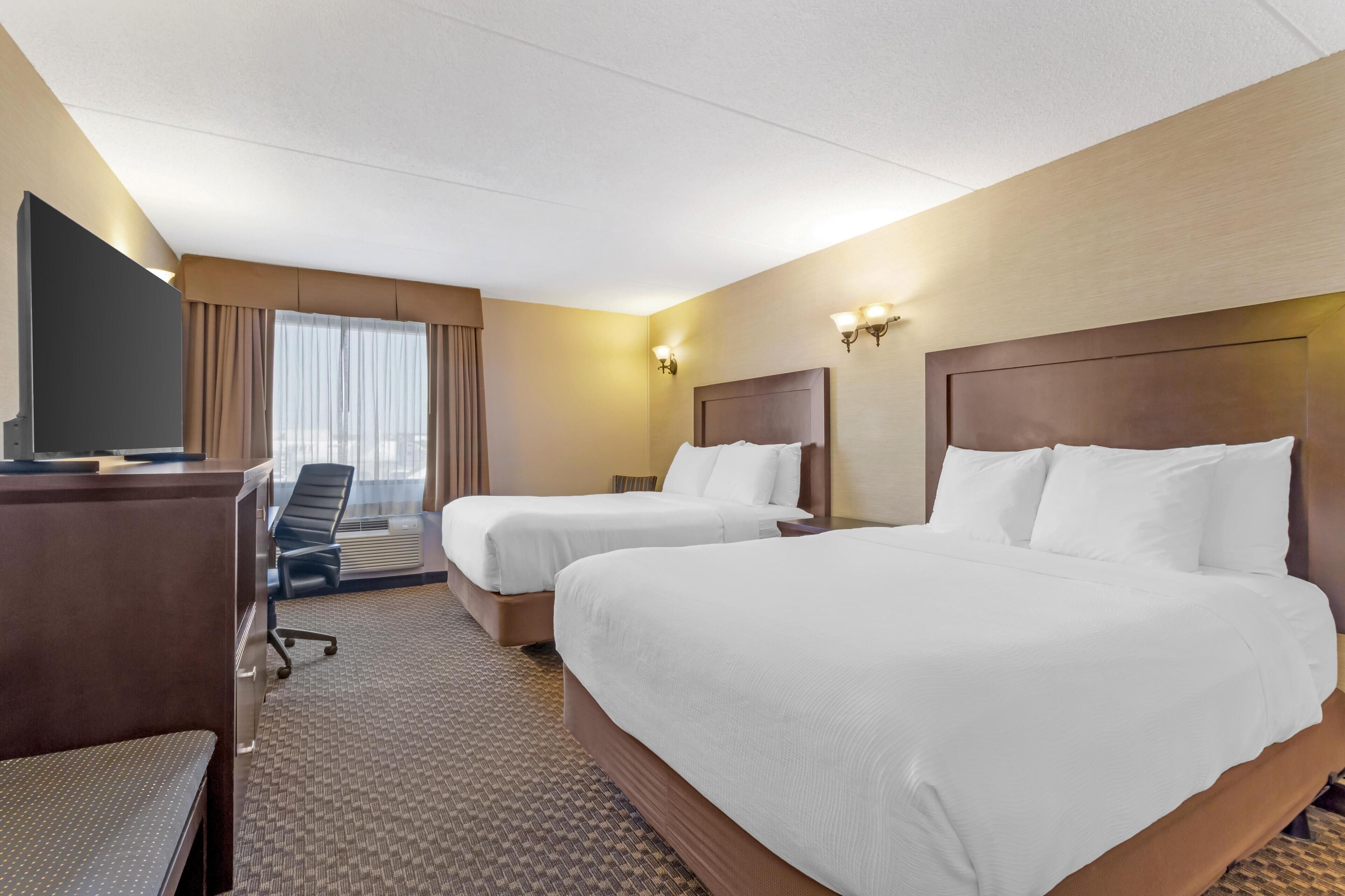 Standard Room, 2 Queen Beds, Non Smoking, Refrigerator & Microwave (2nd Floor) | Premium bedding, desk, laptop workspace, iron/ironing board