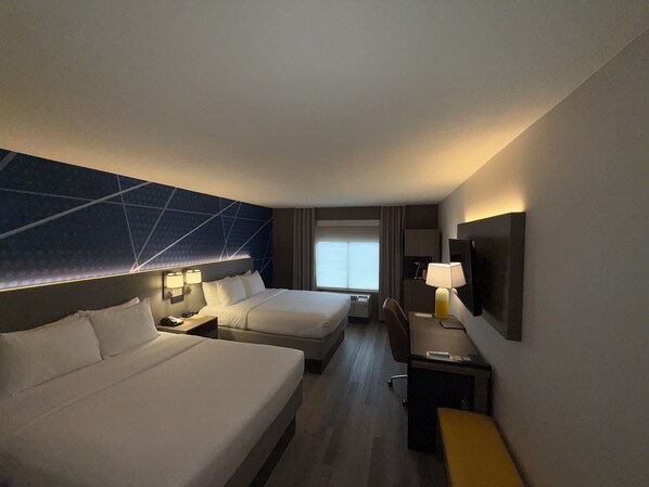 Standard Room, 2 Queen Beds, Non Smoking | 1 bedroom, desk, laptop workspace, iron/ironing board
