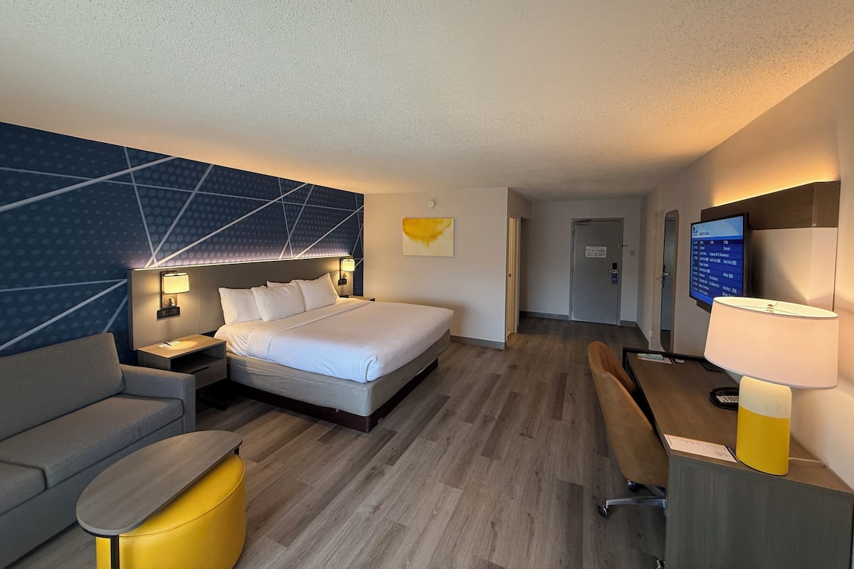 Habitación estándar, 1 cama King size y sofá cama, para no fumadores | Escritorio y espacio para trabajar con laptop