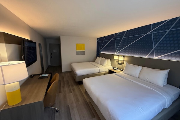 Standard Room, 2 Queen Beds, Non Smoking | Desk, laptop workspace, iron/ironing board, travel crib