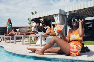 Outdoor pool, open 9:00 AM to 10:00 PM, cabanas (surcharge)